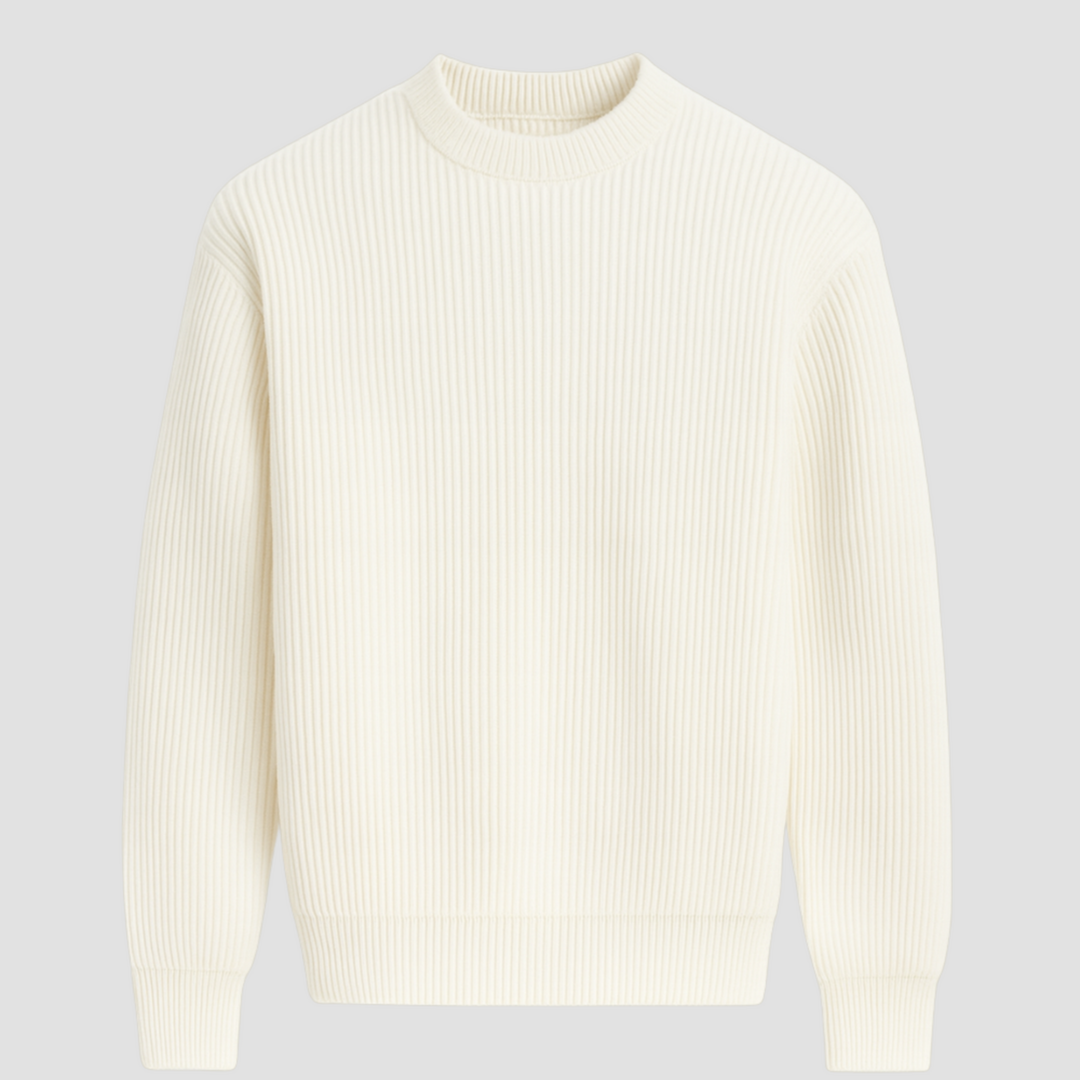 Versatile men's crew neck sweater, a timeless knit jumper for casual & office.