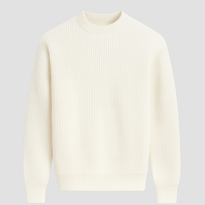 Timeless men's classic knit crew neck sweater, an essential for men's fashion.