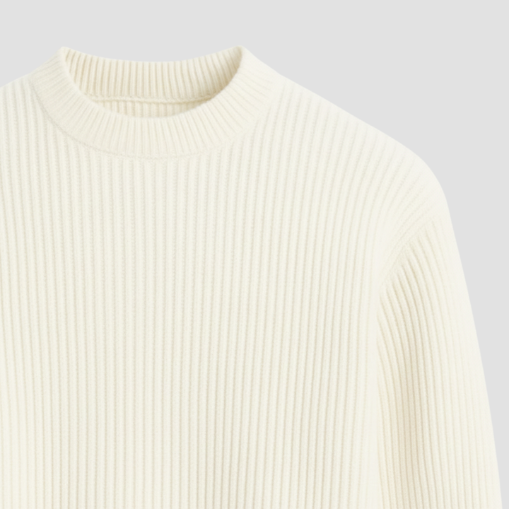 Smart casual men's knit crew neck sweater, ideal for office wear and versatile fashion.