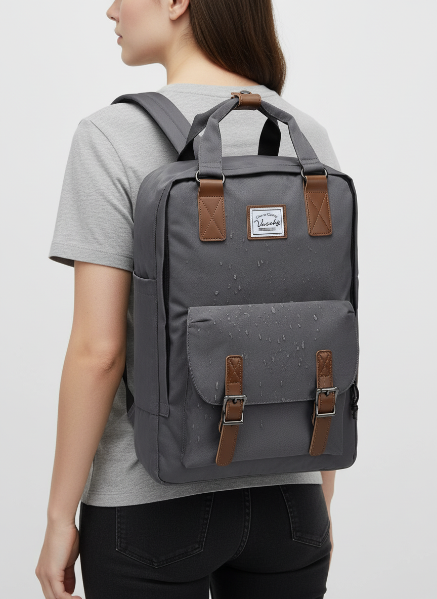 Everyday laptop backpack for both genders. Combines style, comfort, & practical storage.