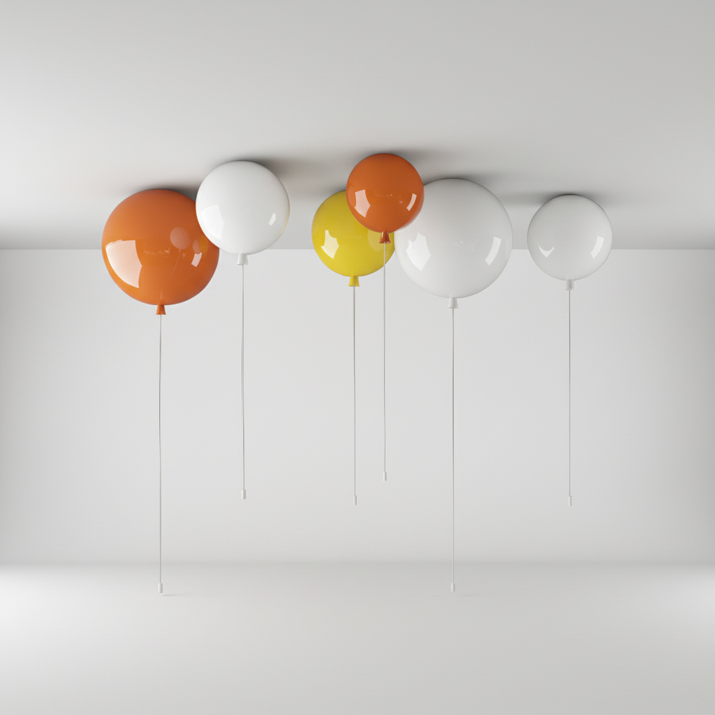 Contemporary round acrylic ceiling lamp, perfect for modern bedroom decor & children's rooms. Glowbelle LED.