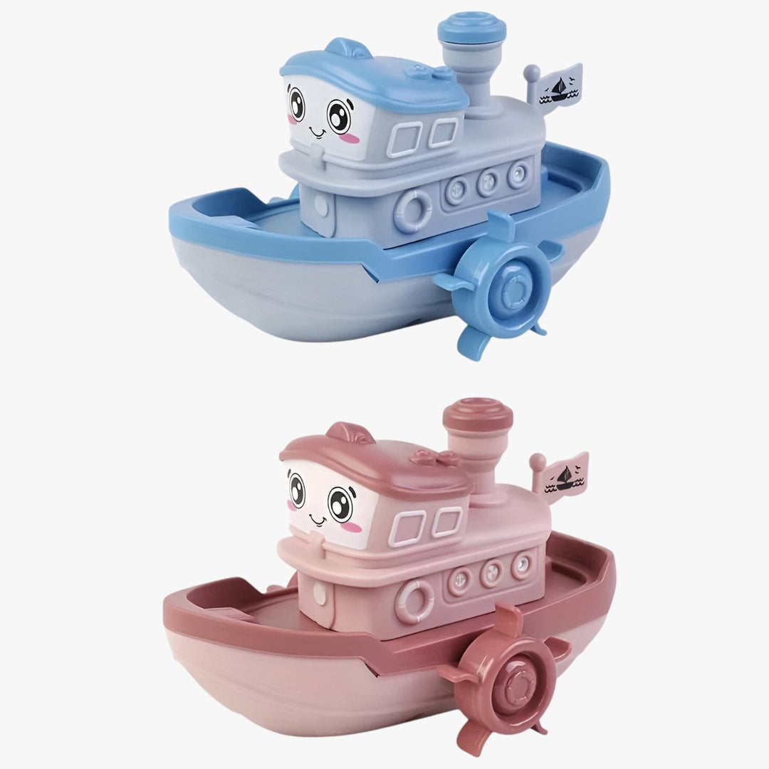Engaging toddler wind-up bath toy making kids bath time fun with splashing water play.