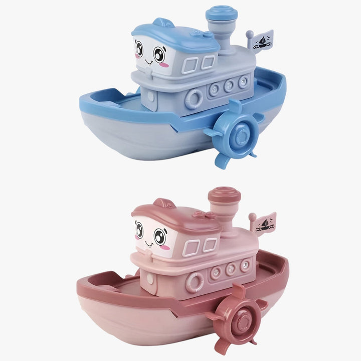 Engaging toddler wind-up bath toy making kids bath time fun with splashing water play.