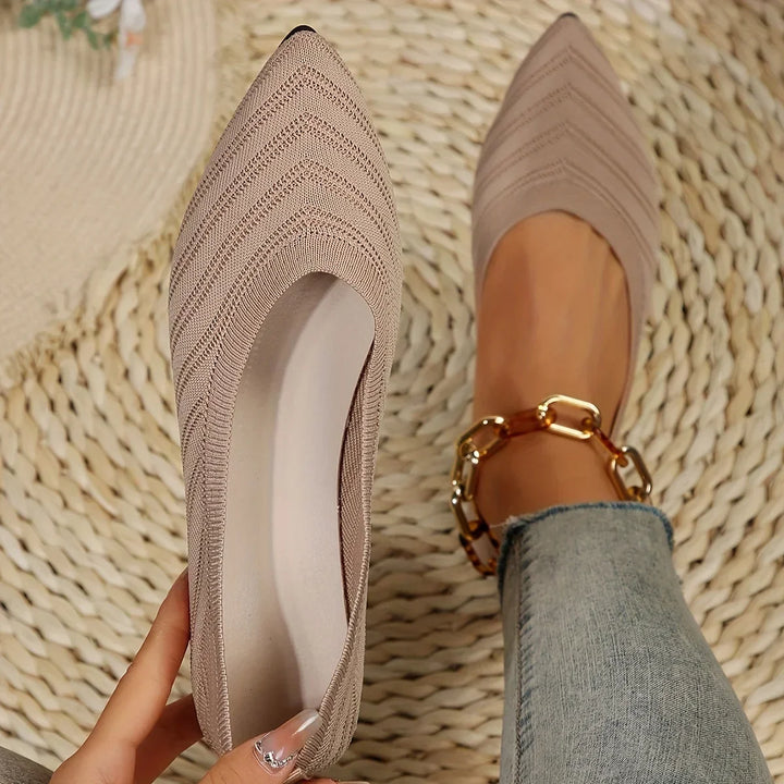 Comfortable slip-on women's flats, chic pointed toe ballet loafers for casual or office wear.