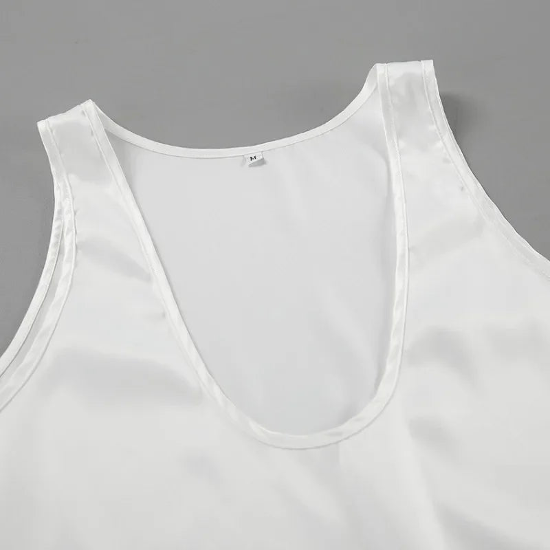 Flattering women's scoop neck tank top, sleeveless, comfortable, and versatile for everyday wear.