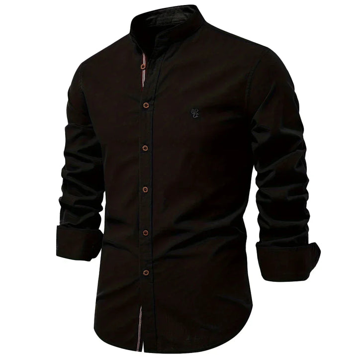 Stylish men's slim fit button-down workwear shirt. Long sleeve dress shirt for professional or smart casual looks.