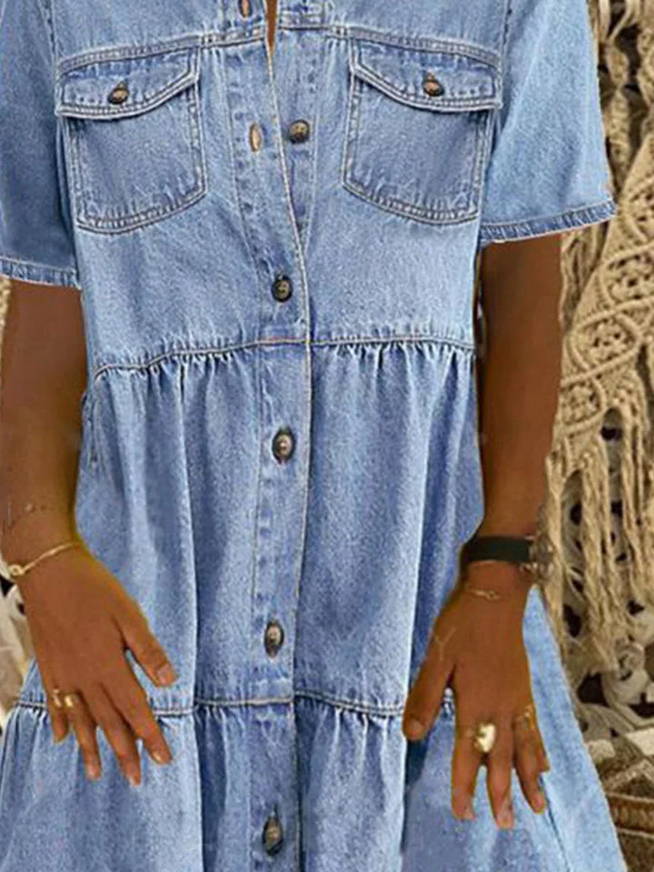 Comfortable women's relaxed fit boho dress, a stylish piece for casual wear and bohemian fashion.
