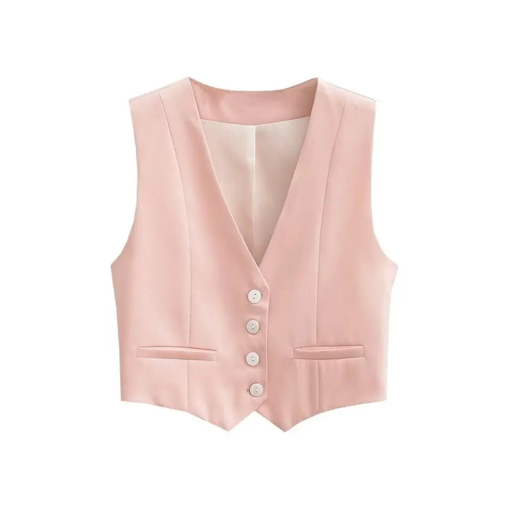 Tailored women's vest, a sleek layering piece enhancing any office wear ensemble.