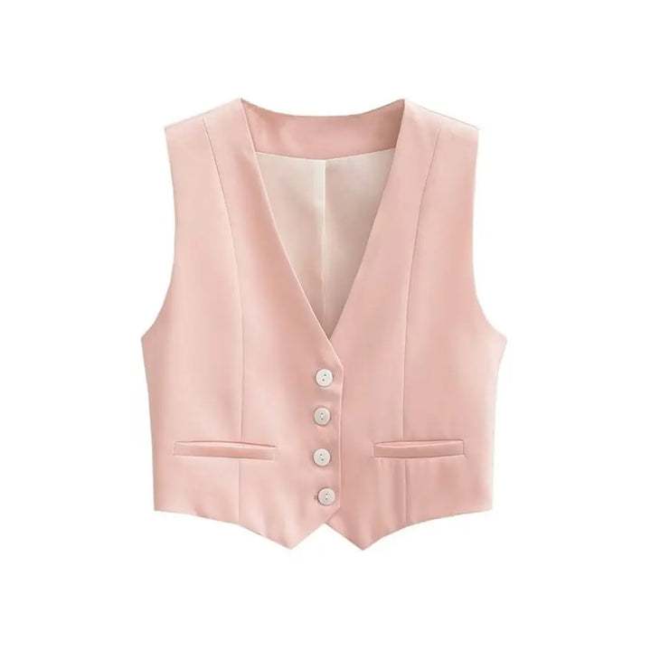 Tailored women's vest, a sleek layering piece enhancing any office wear ensemble.