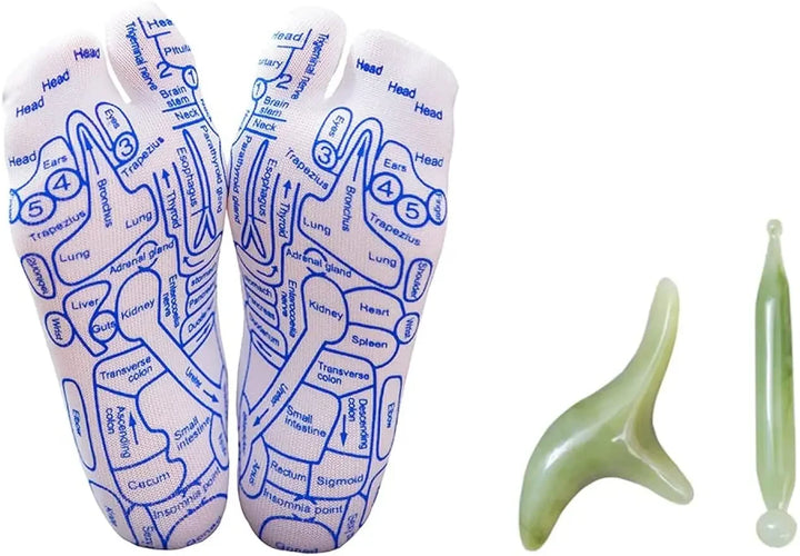 Experience deep relaxation & stress relief with our targeted reflexology foot massage socks.