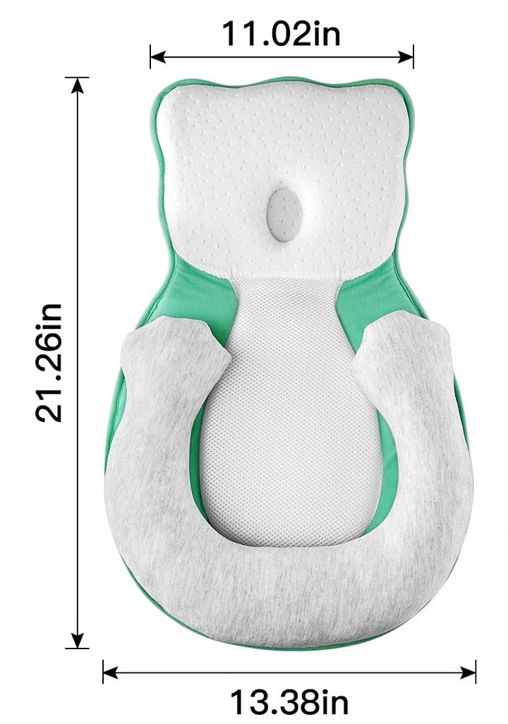 Premium newborn baby positioning pillow, ergonomic design with adjustable leg support for infant comfort.