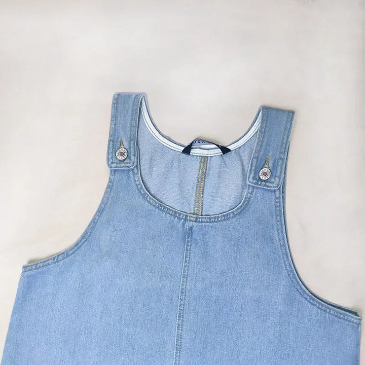 Front view of a light blue women's midi summer dress, perfect for chic, casual, and elegant everyday wear.