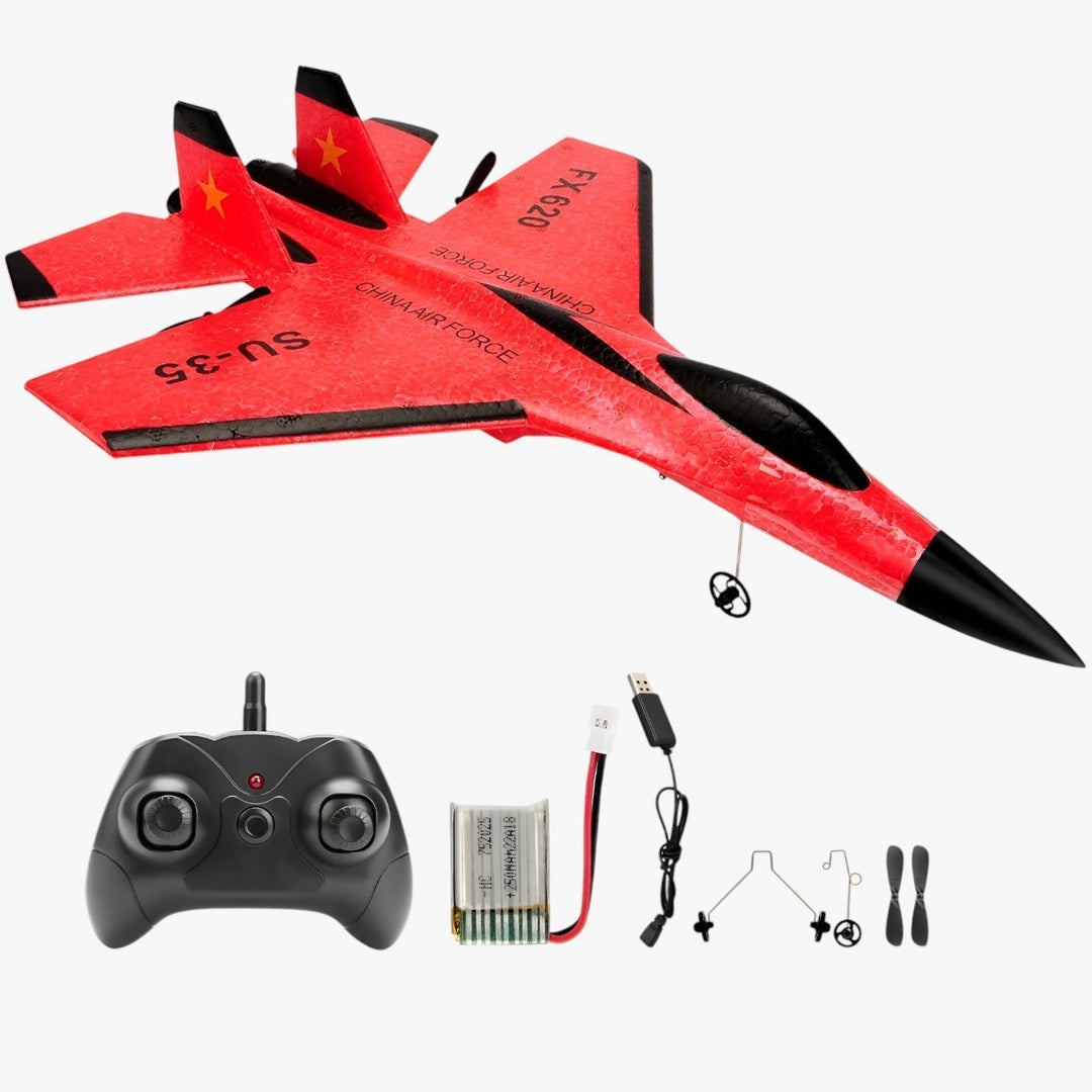 LED Glider RC plane with remote control, perfect for kids & adults.