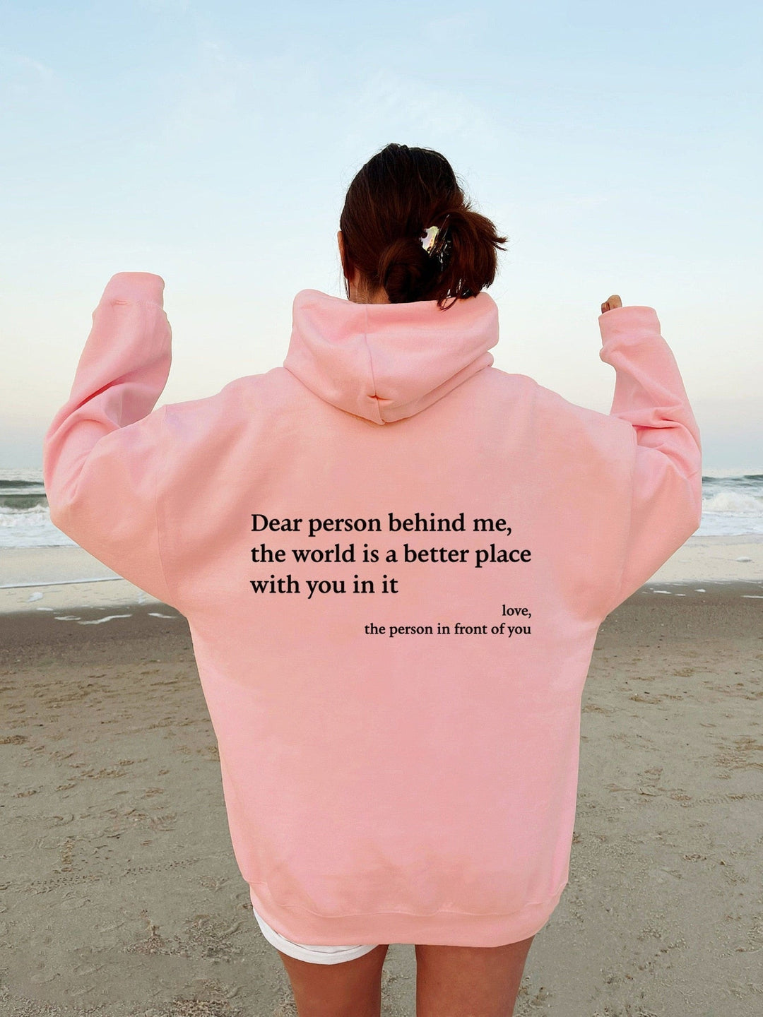 Everyday women's hoodie, "Good Energy" graphic, relaxed fit for comfort.