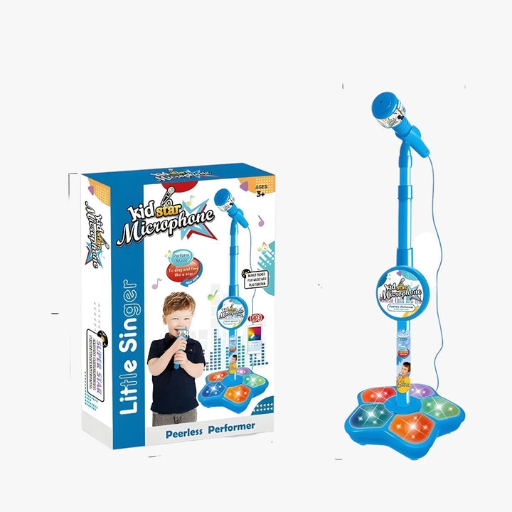 Kids' performance microphone with adjustable stand, great for singing, concerts & imaginative play.