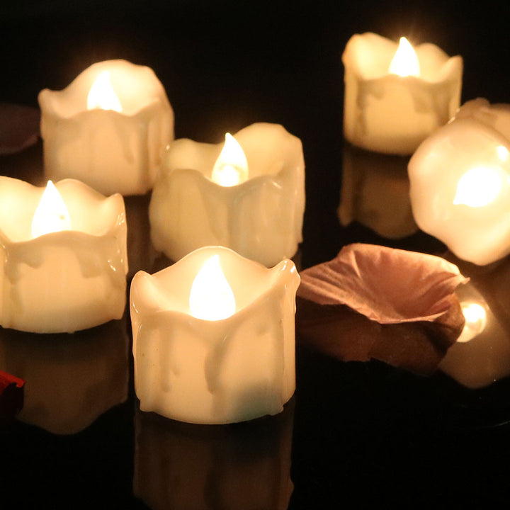 Realistic flickering LED flameless candles, battery-operated for safe home decor ambiance.