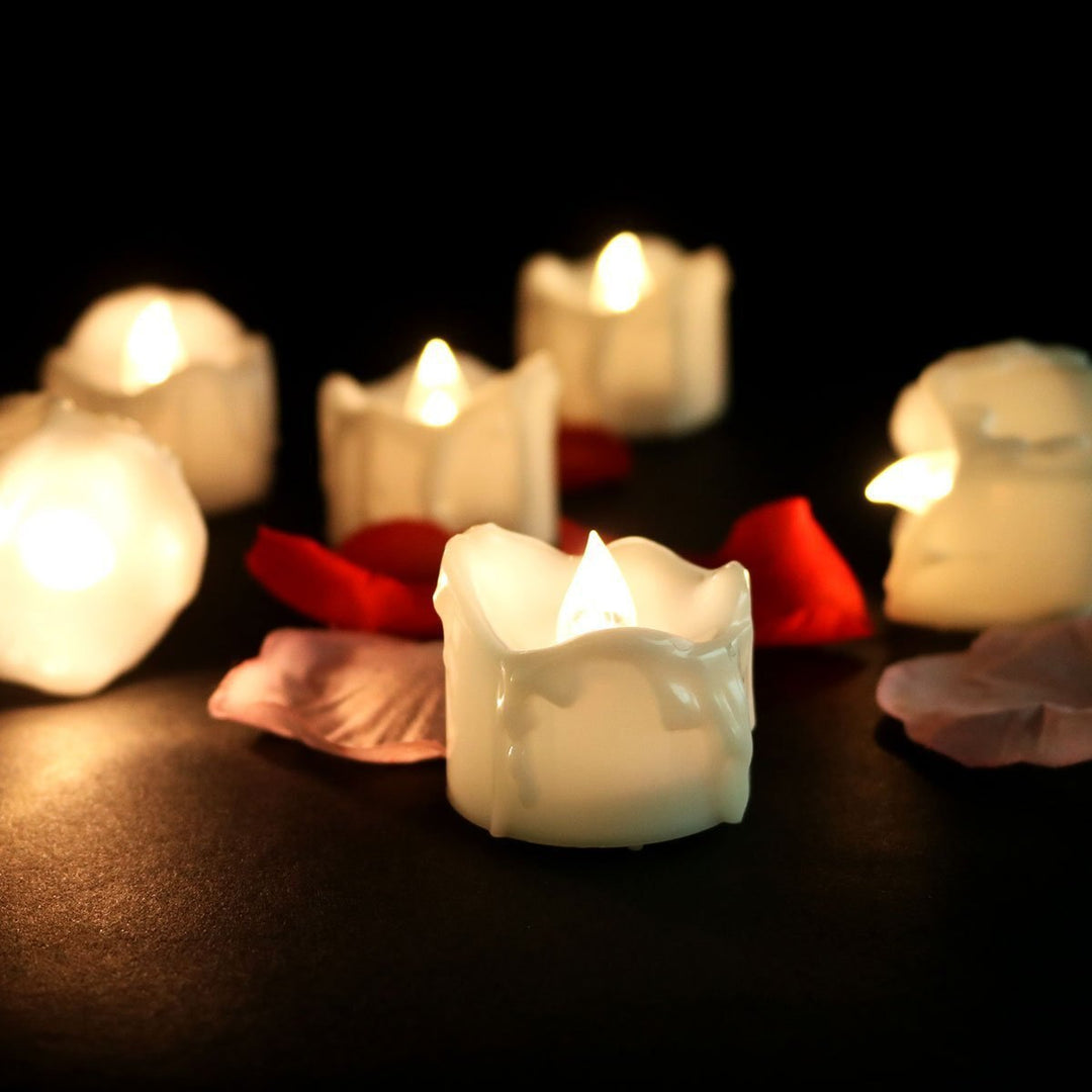 Versatile battery-operated flameless LED candles, realistic flickering light for safe home decor & special occasions.