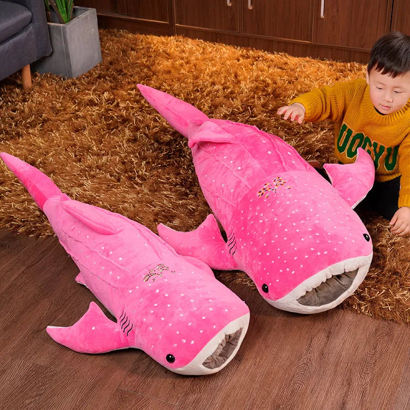 Unisex whale shark plush toy, a giant cuddly marine animal, excellent as a soft toy gift for kids & adults.
