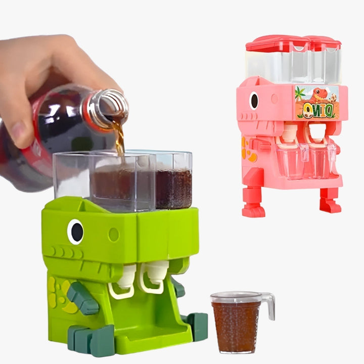 Kids playing with DinoSplash interactive water game, a fun dinosaur toy with water spray for backyard fun.