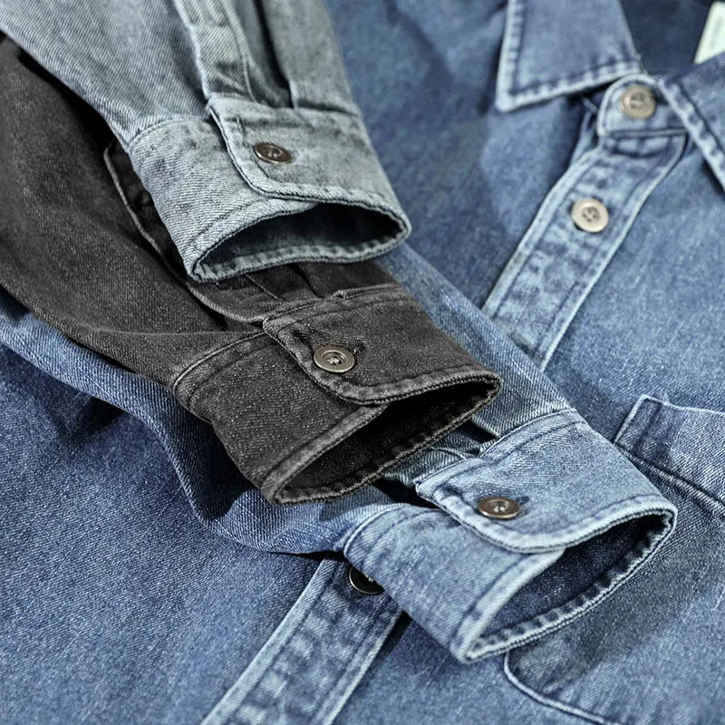 Men's casual button-up shirt jacket, ideal for warm layering, outdoor activities & everyday style.
