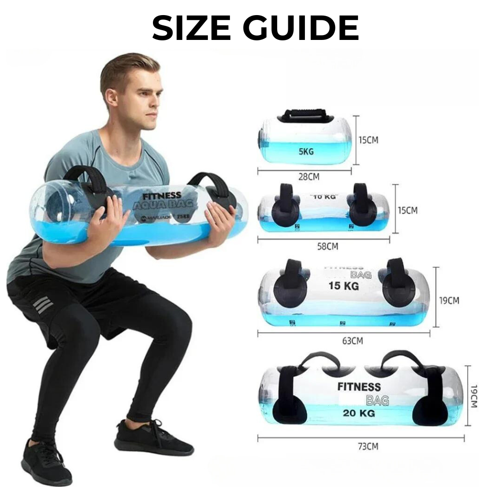 Dynamic water-filled power bag, ideal for functional strength & balance training workouts.