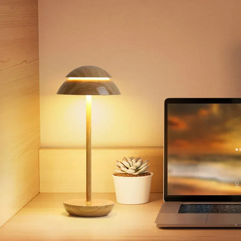 Unisex rechargeable LED table lamp, Nordic minimalist design, dimmable & cordless. Modern home decor.