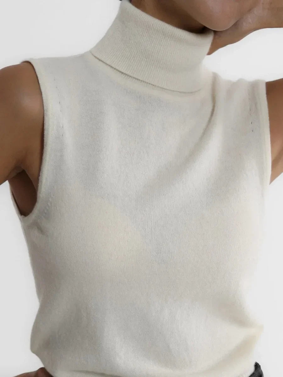 Chic layering women's tank top with a classic turtleneck design.
