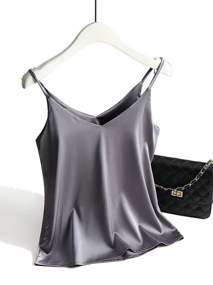Daily wear elegant sleeveless top for women, a comfortable and chic V-neck camisole.