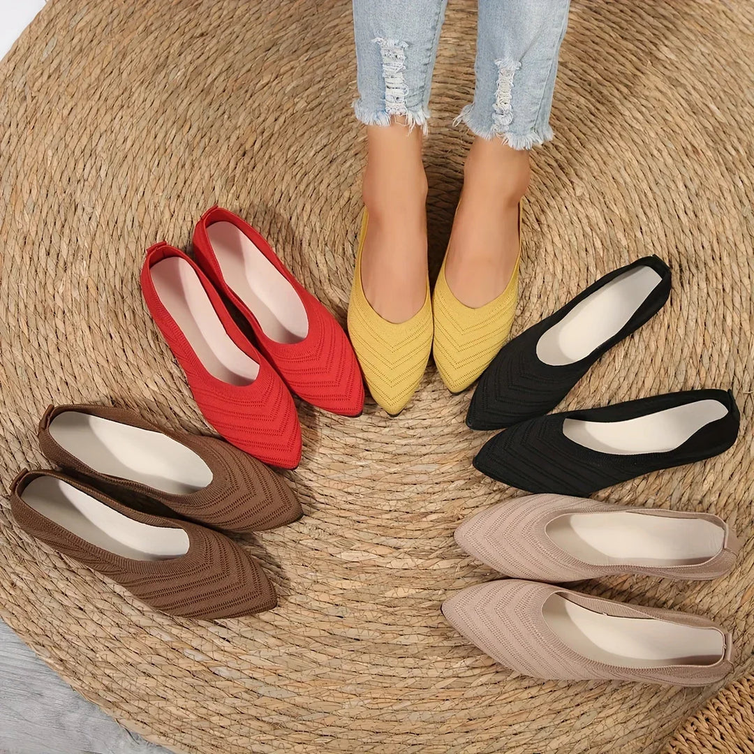 Chic women's pointed toe ballet loafers, comfortable slip-on flats for everyday elegance.