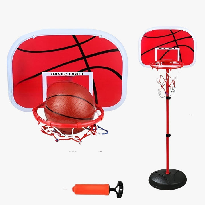 Kids' adjustable basketball hoop for indoor/outdoor fun, encouraging active play & skill development.