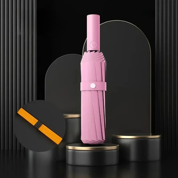 Lightweight compact automatic folding umbrella, windproof & UV protective. Easy to carry for immediate weather defense.