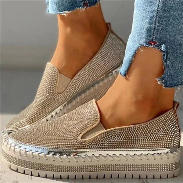 Elegant women's slip-on loafers, perfect for everyday comfort & style. Comfortable ladies walking shoes.