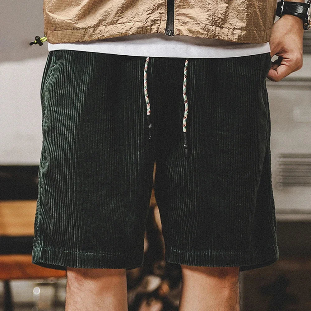 Versatile men's corduroy chino shorts, offering comfort and style for summer fashion and daily wear.