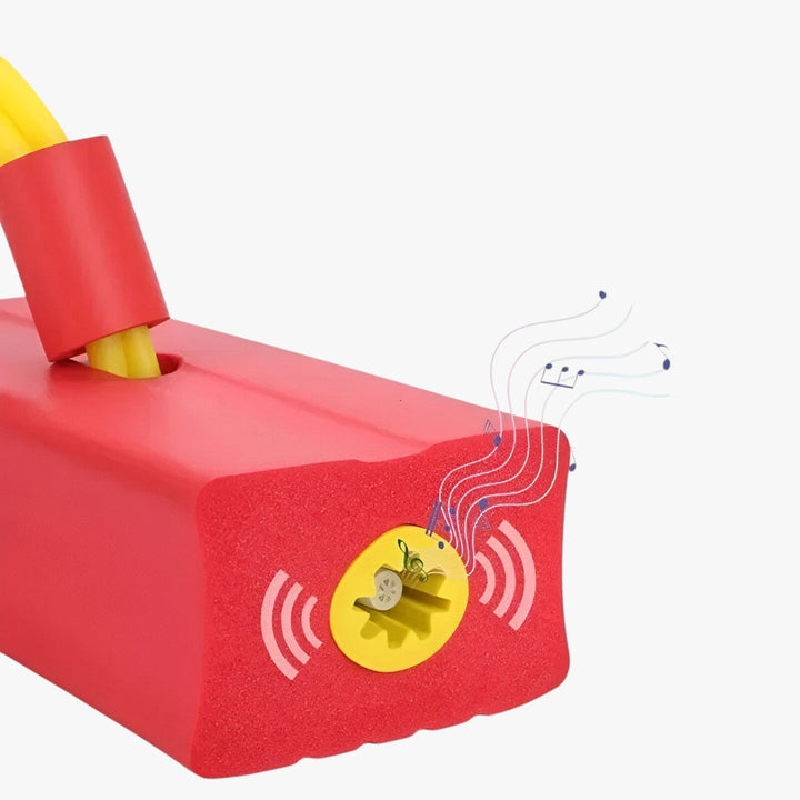 Sensory-rich foam jump block for kids' outdoor play, encouraging active movement and balance.