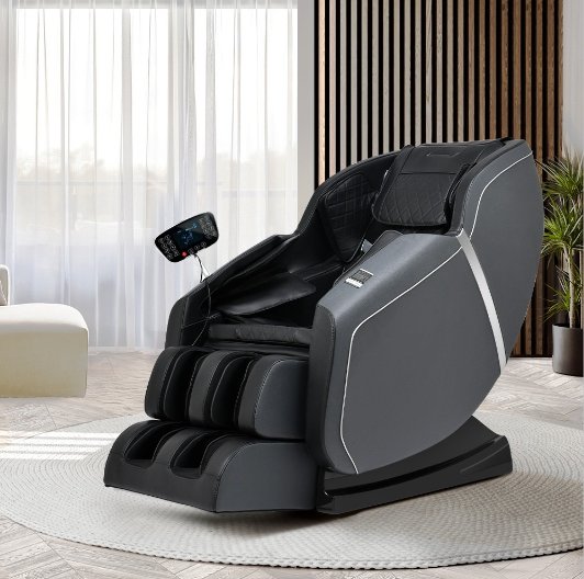 Luxurious black Home Shiatsu Massager Chair for full body relaxation, promoting stress relief and comfort.