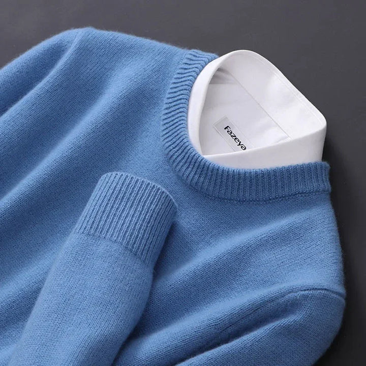 Durable classic men's knit sweater, a comfortable and stylish addition to your fall wardrobe.