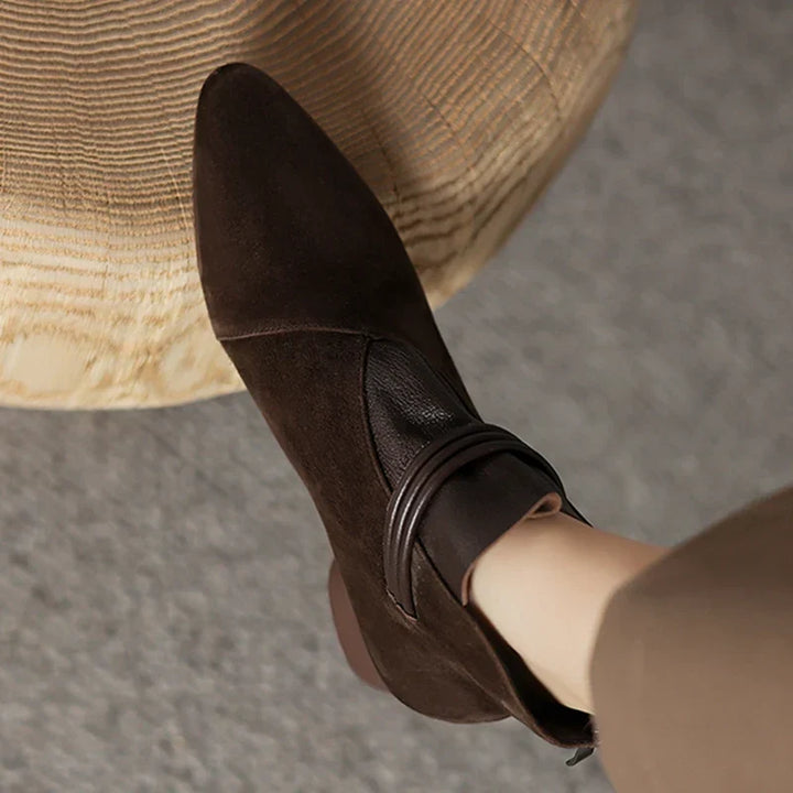 Women's grey everyday low heel ankle boots, comfortable and versatile for casual wear.
