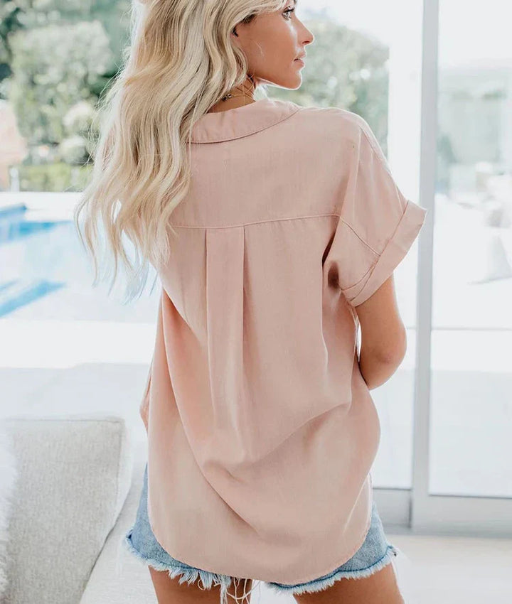 Lightweight women's relaxed fit shirt, ideal casual top for spring & summer style.