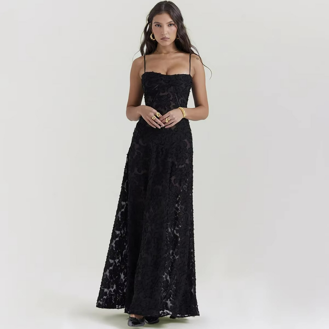 Women's elegant floral print maxi dress, a stylish formal wear option for special events.