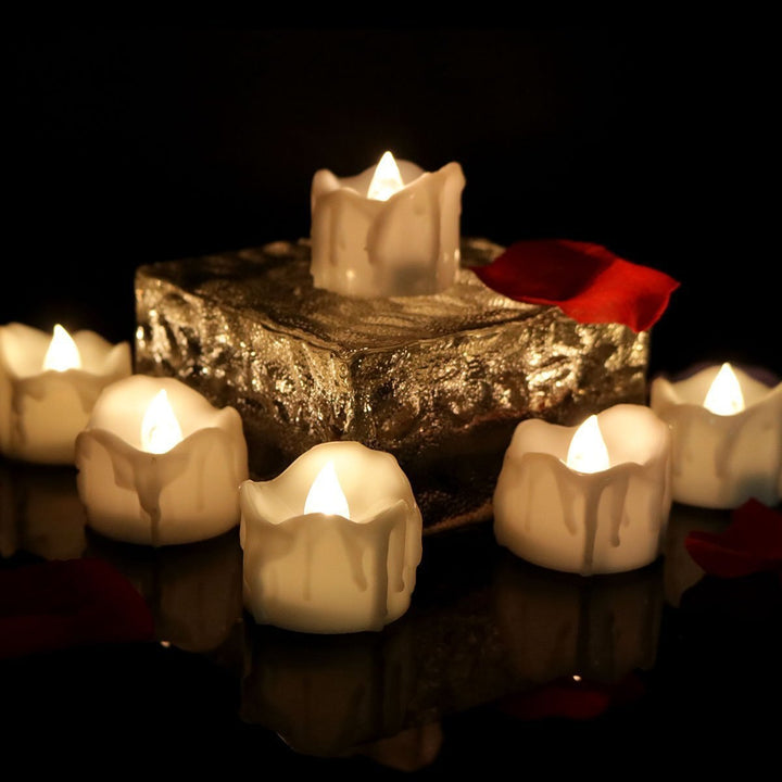 Realistic flickering LED flameless candles by Nvroome Lights, battery-operated for easy, safe home decor.