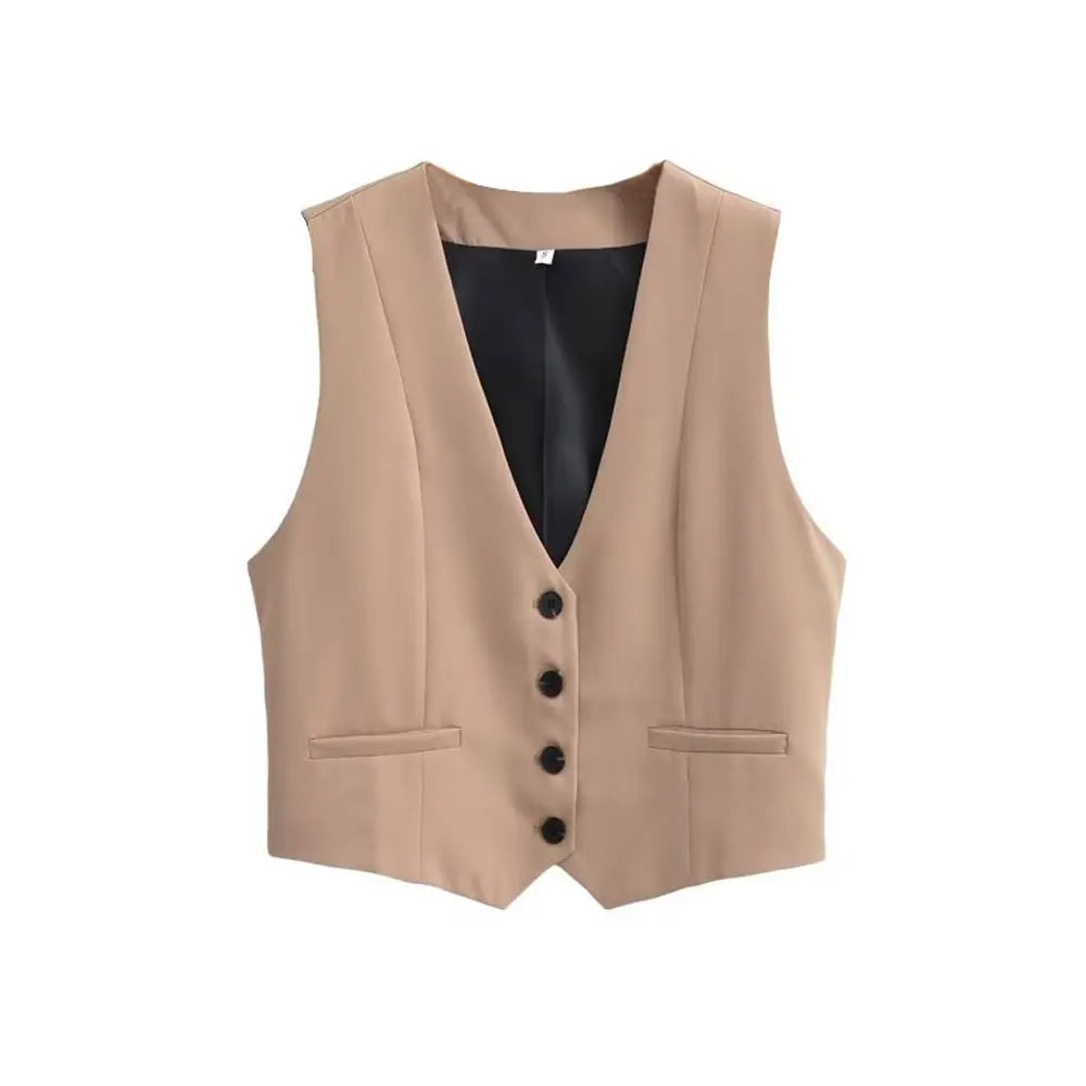 Structured women's vest, an elegant and versatile top for contemporary women's fashion.