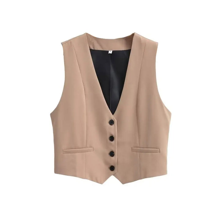Structured women's vest, an elegant and versatile top for contemporary women's fashion.