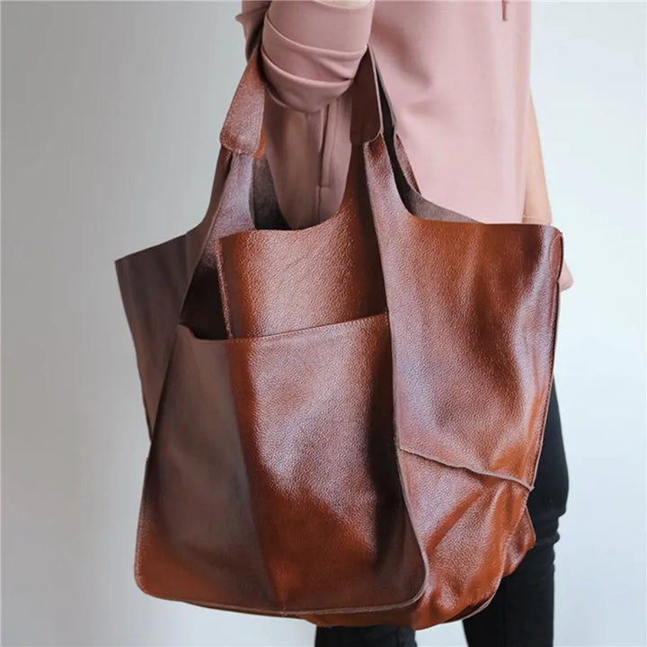 Women's vintage genuine leather crossbody bag, stylish & durable, perfect for everyday use.
