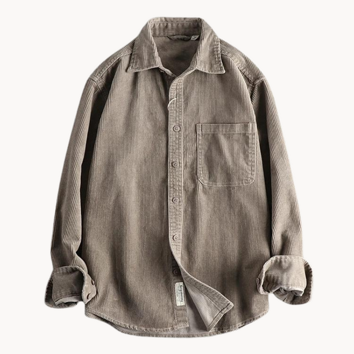 Black men's versatile button-up long sleeve overshirt jacket, perfect for casual layering & warmth.