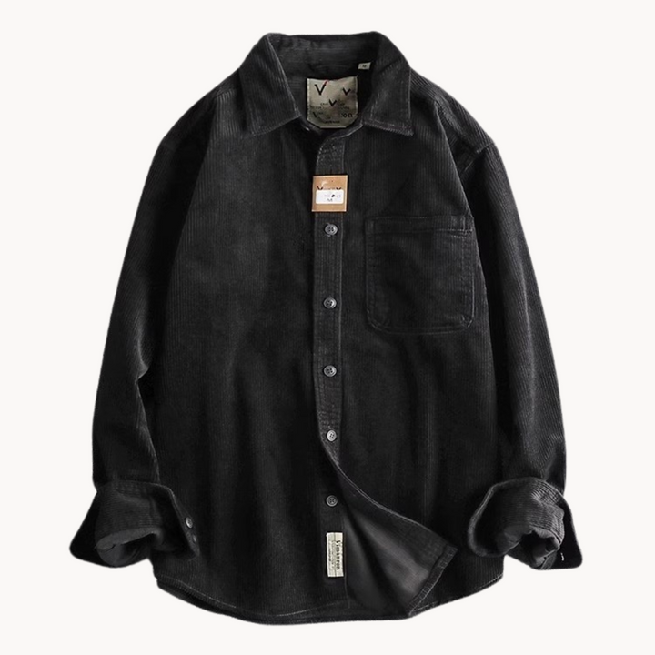Casual men's long sleeve button-up shirt jacket, ideal for layering and everyday stylish looks.