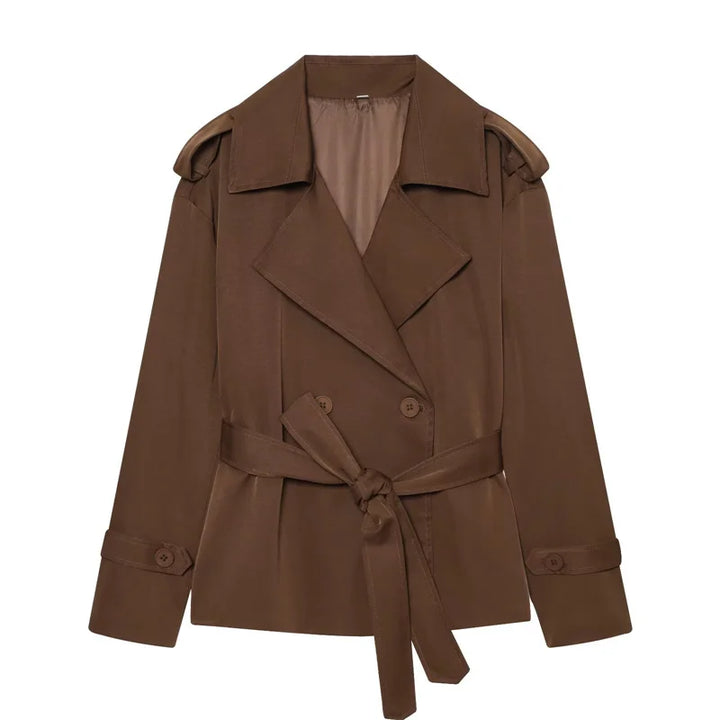 Sophisticated women's belted outerwear, perfect for spring and autumn.