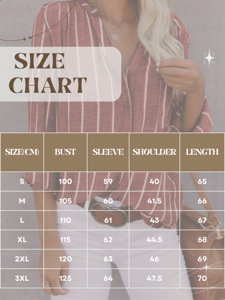 Lightweight women's striped summer blouse with short sleeves. A chic, relaxed fit button-up top for ultimate casual comfort.