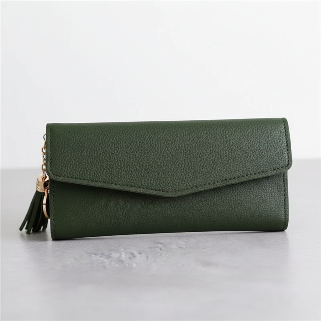 Sleek women's slim wallet made from high-quality PU leather, perfect as a stylish card holder.