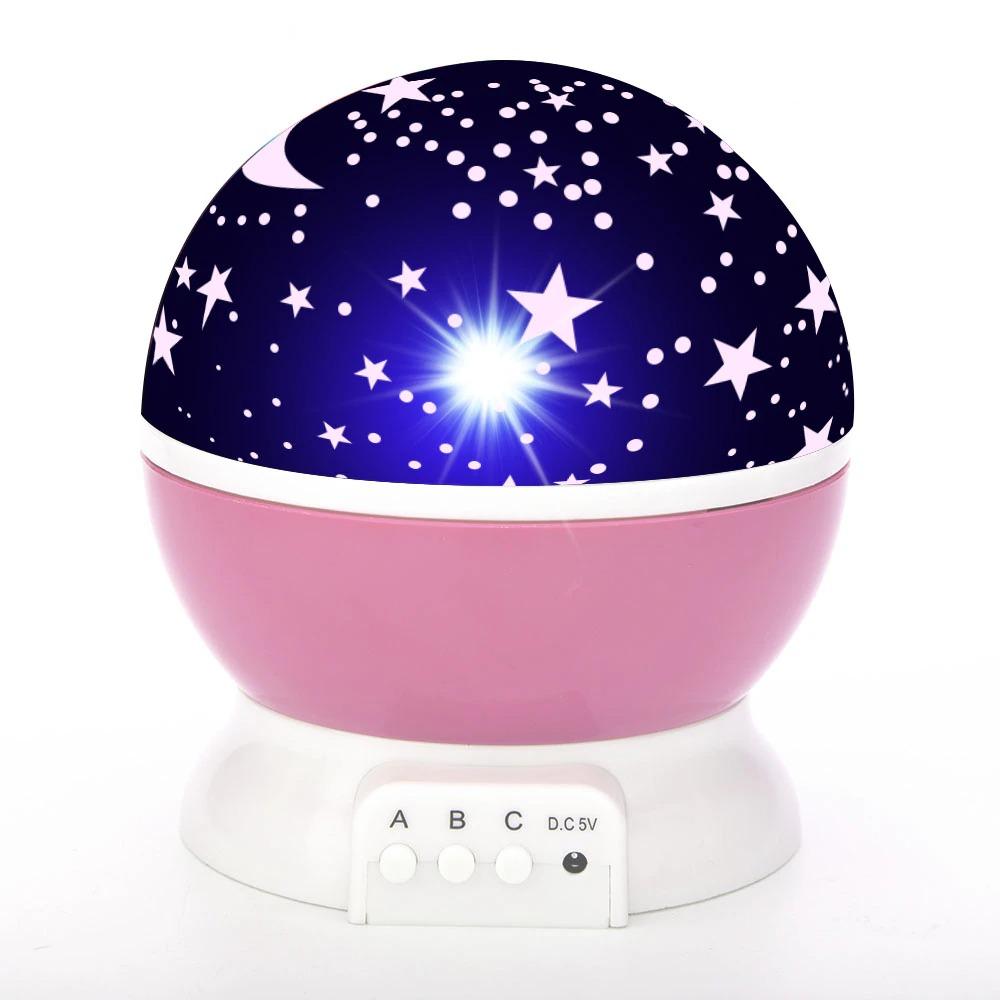Children's galaxy projector night light, projecting a starry sky & moon. Ideal sleep aid and room decor.