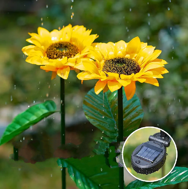 Eco-friendly solar sunflower decorative lights, no wiring needed for charming garden ambiance.